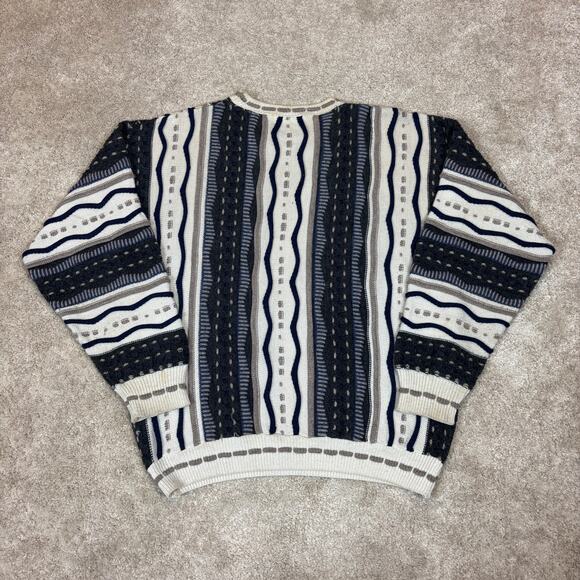 Vintage Alan Stuart 3D Knit Sweater Men's Medium Retro Dad - Picture 3 of 11